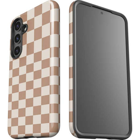 Neutral Checkered Galaxy S24 Plus Impact Case